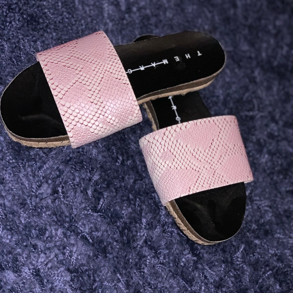 The March Snake Print Slide Flat Sandals